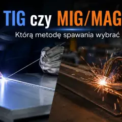 Spawanie TIG i MIG/MAG. Na lewo precyzyjne spawanie z użyciem gazu ochronnego, na prawo iskry i płomień.