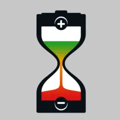 Akumulator 74Ah w kształcie klepsydry. Zielony kolor symbolizuje naładowanie, czerwony rozładowanie. Ile ładować akumulator 74ah?