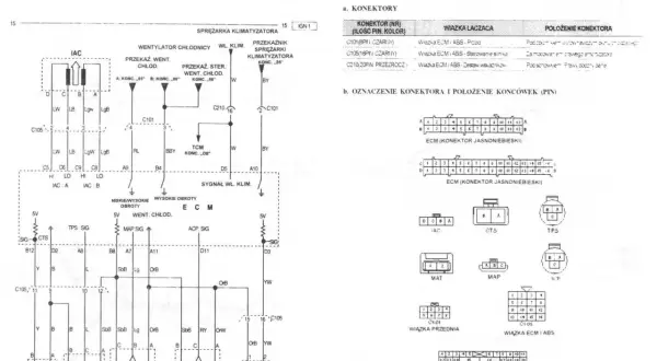 Schemat elektryczny wyjaśnia, jak czytać schemat elektryczny, pokazując połączenia między komponentami, takimi jak ECM, czujniki i przekaźniki.