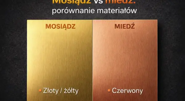 Porównanie mosiądzu i miedzi: mosiądz jest złoty/żółty, miedź czerwona. Widać jak wygląda mosiądz.