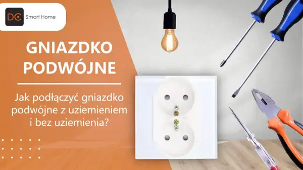 Schemat podłączenia gniazdka podwójnego z uziemieniem i bez. Narzędzia do montażu.